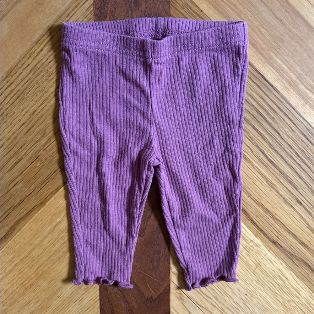 Carter's 0-3 Month Baby Girl Peplum Sweatshirt, Bodysuit & Leggings Set- Mauve
